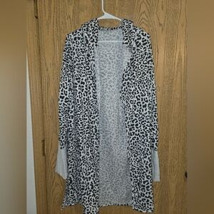 Leopard Print Open Front Cardigan